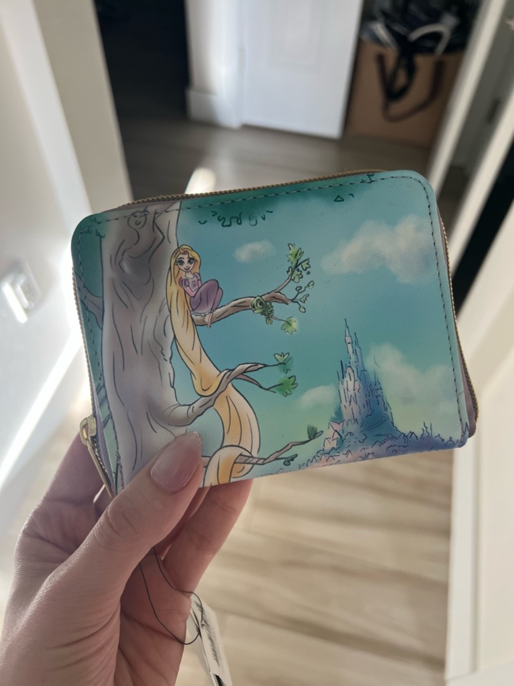 Disney Rapunzel Zip Wallet in Sky Blue and Mauve